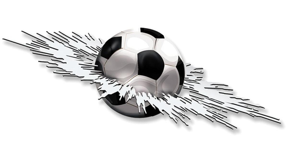 Autocollant+Graphic+Crashed+Football+-+24x7x5cm